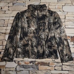 XL | Lisa International | Animal Print Bomber Jacket
